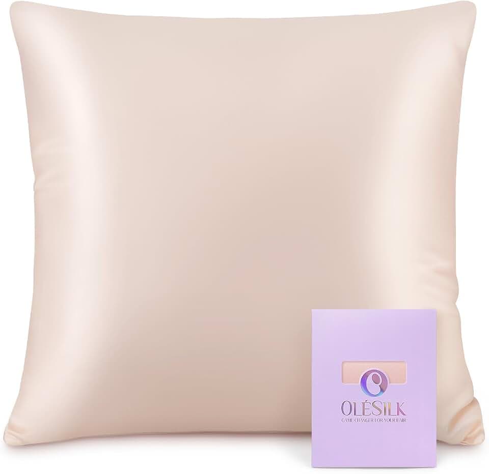 OLESILK Seidenkissenbezug 40x40 für Haar und Haut, Pfirsich Rosa