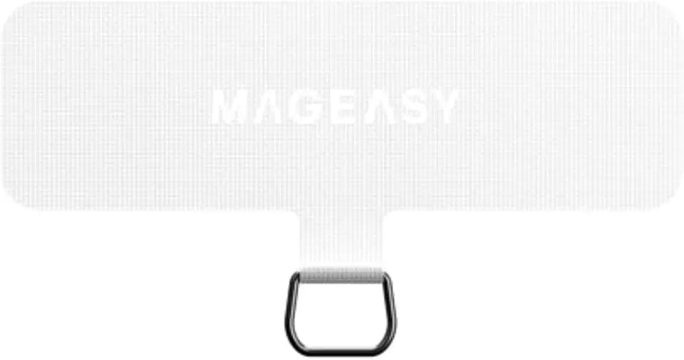 MAGEASY Phone Tether Tab - Cell Lanyard Tab & Patch, Strap Replacement for All Fully Covered Phone Cases (Off White)