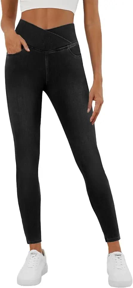 COPYLEAF Stretchy Jeans for Women Trendy Butt Lifting Jeggings with Pockets