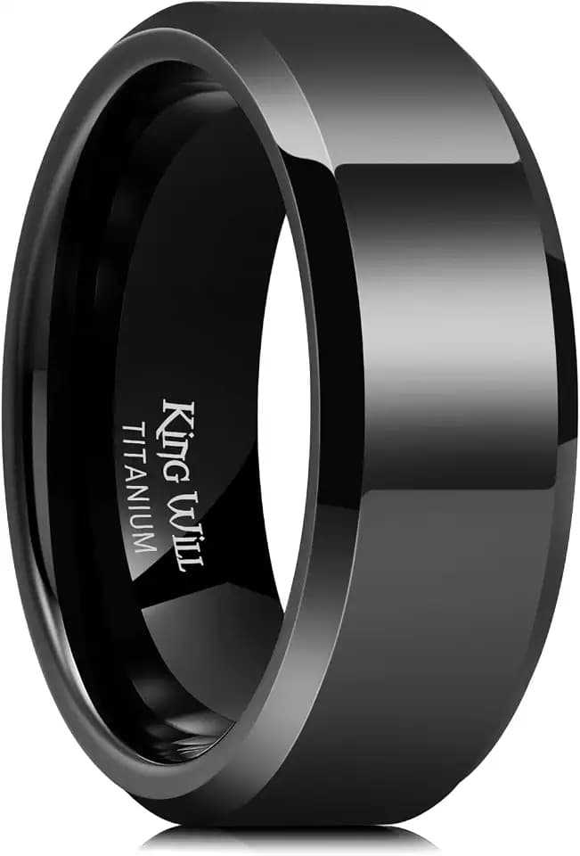 King Will Wedding Bands for Men Women Plain High Polished Beveled Edge