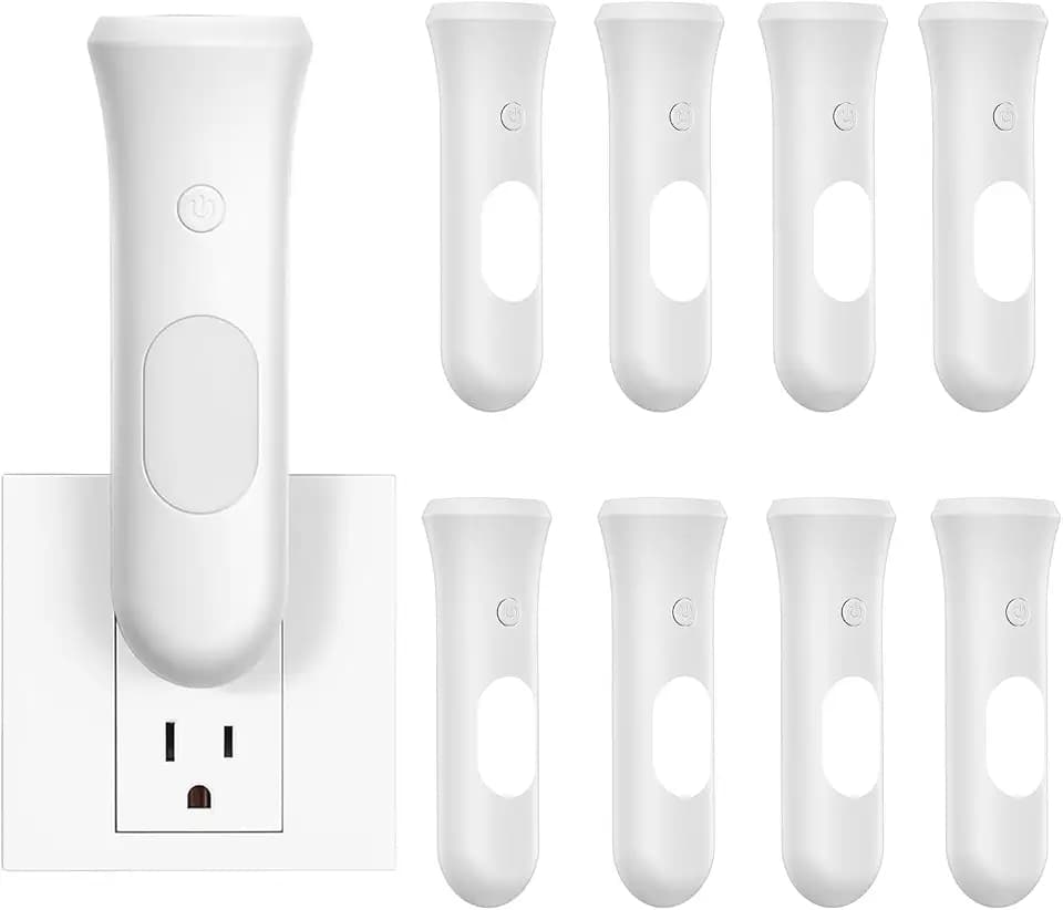 ROSSEX 4 in 1 Emergency Power Failure Lights for Home, 9 Pcs Rechargeable LED Flashlight, Automatic Turn-On Power Outage Light Plug in Wall for Snow Storm Weatheready, White