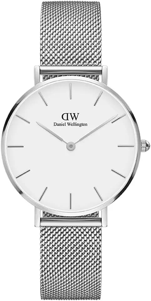Daniel Wellington Petite Melrose, Silber/Silber Uhr, 32mm, Mesh, für Damen