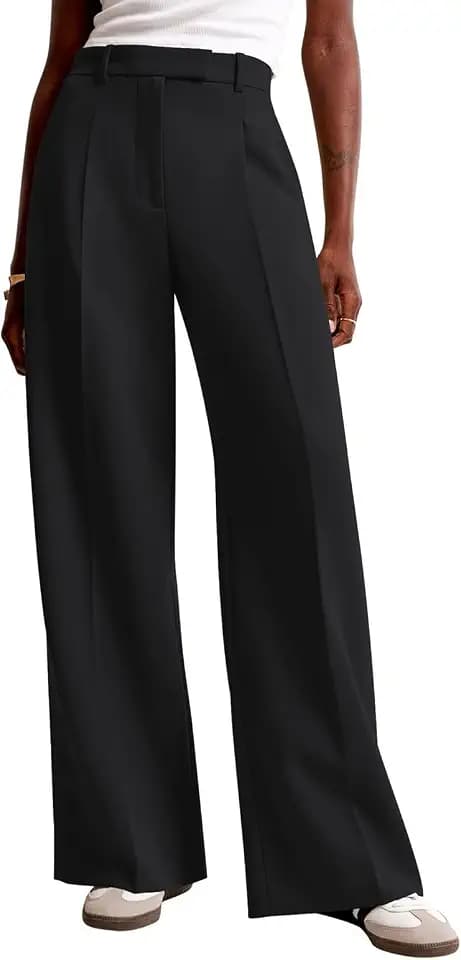 NIMIN Women Wide Leg Work Pants High Waisted Dress Trousers with Pockets