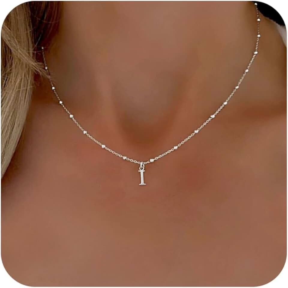 Initial Necklaces for Women, Dainty A-Z Pendant Letter Charm Necklace Personalized Name Necklaces for Women Trendy Jewelry Gift
