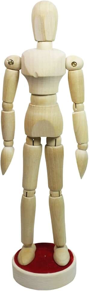 Honsell 63515 - Modellpuppe aus naturbelassenem Hartholz, geschlechtsneutrale Gliederpuppe, magnetisch, ca. 20 cm groß
