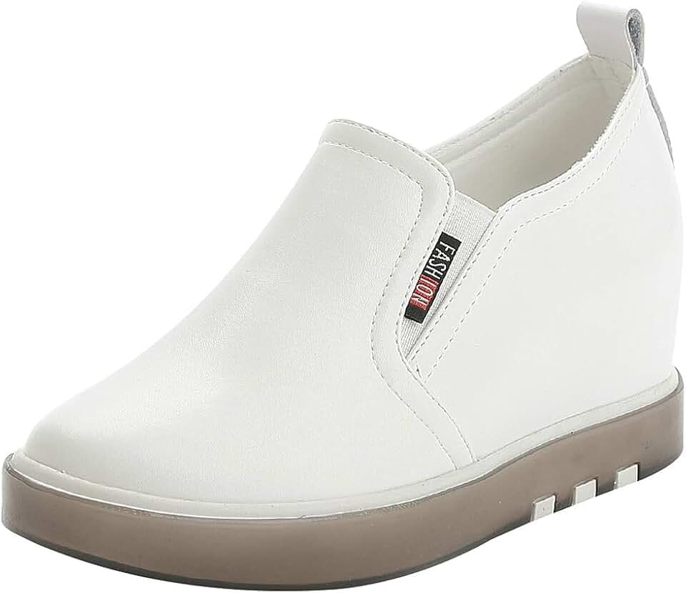 ANUFER Damen Mittlerer Keilabsatz Trainer Atmungsaktiv Ausgehöhlt Schlüpfen Sportschuhe