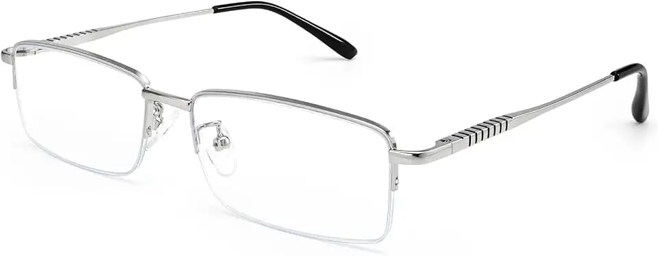 Dollger Rectangle Blue Light Glasses for Men Metal Fashion Small Half Frame
