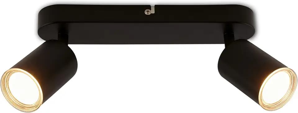 BRILONER - Deckenlampe Schwenkbar IP44 GU10 Fassung max. 9W Schwarz 27 cm
