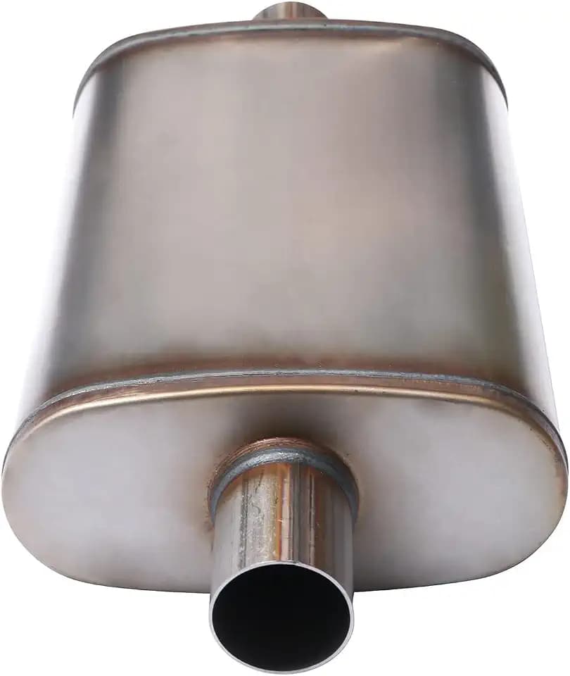 Universal 409 Stainless Muffler Straight-Through Performance Muffler Exhaust, center in | center out (3")