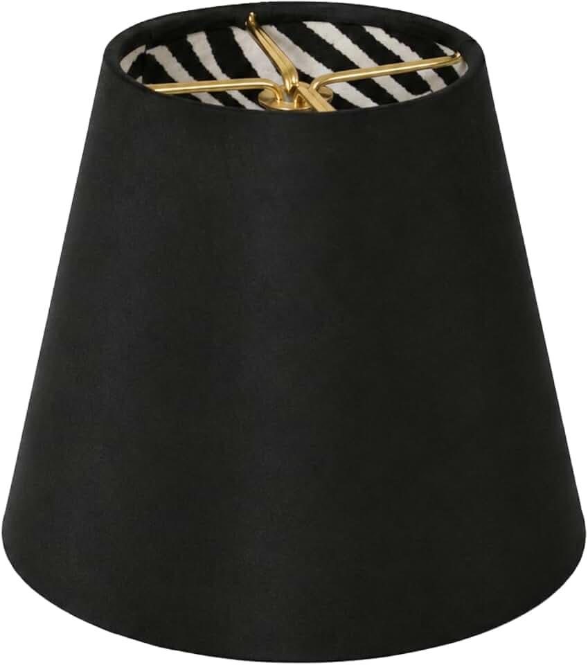 Royal Designs, Inc. CS-956-5 Animal Print Empire Chandelier Shade, Black with Zebra Print Lining, 3 x 5 x 4.5