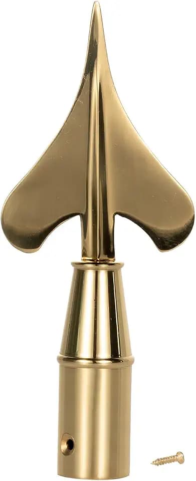 Gold Small Metal Army Spear for Indoor or Parade Flagpole Finial Topper, Suitable for Decorating 7 FT Flagpole Flagpoles Top Replacement Screw