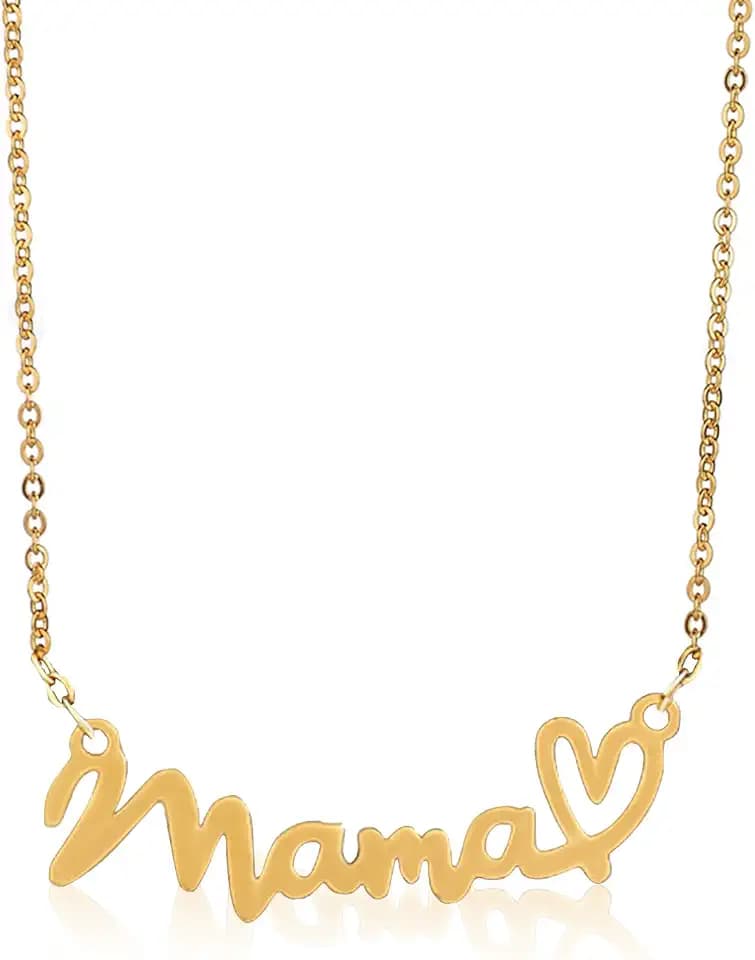 Personalized Letter Necklace with Curb Chain, 18K Gold Plated Handmade Love Accessories Necklace, Dainty Mama Jewelry for Women Mother's Day Gifts