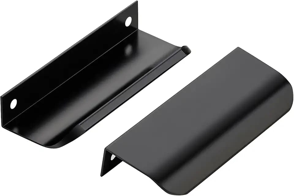 Matte Black Cabinet Handles Finger Edge Pulls 4 Inch CC 20 Pack