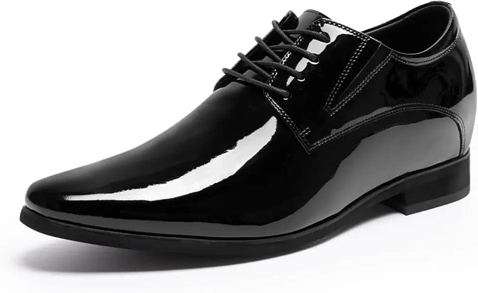 CHAMARIPA Elevator Shoes for Men Derby Oxford Dress Shoes Black