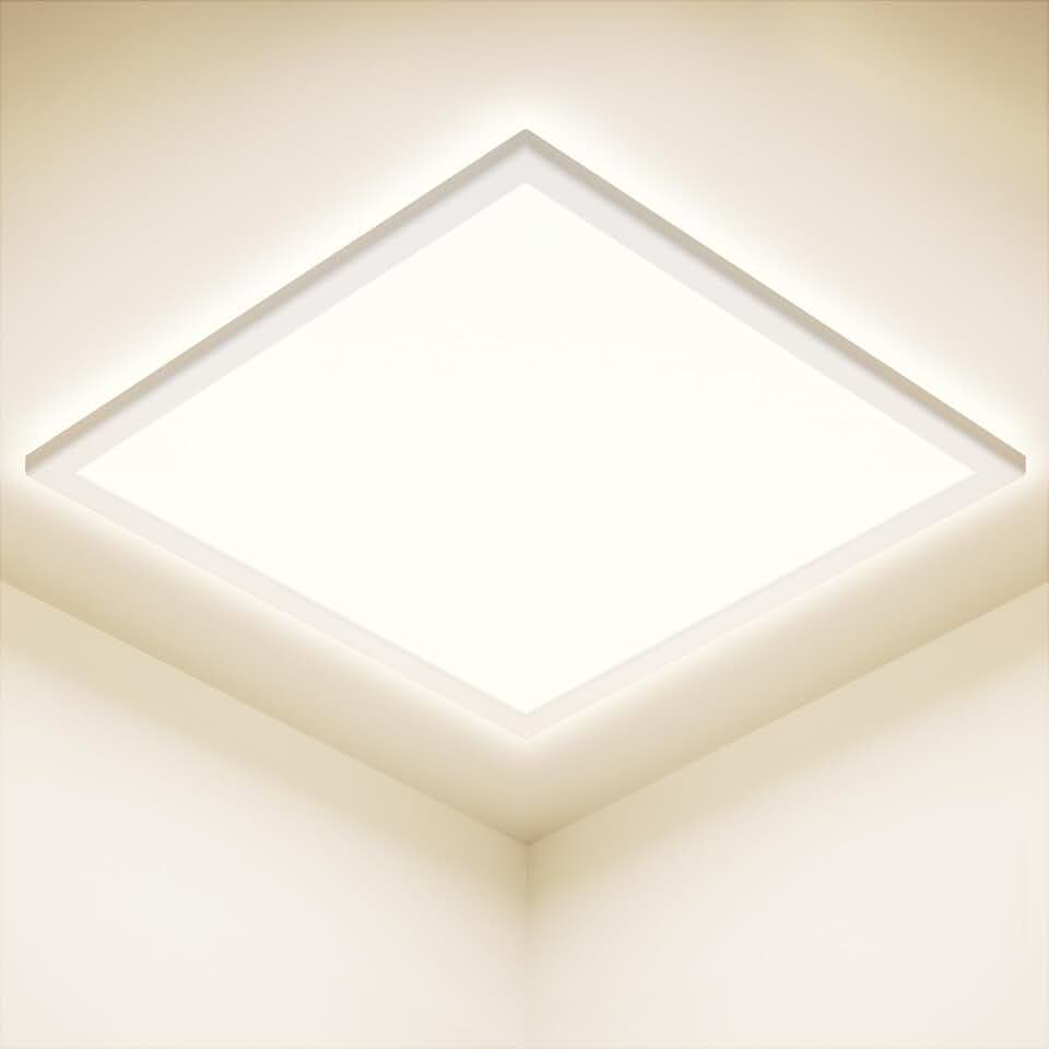 LED Deckenleuchte, Deckenlampe 30cm Quadrat, LED Lampe Seitlich Abstrahlend, Badlampe Decke IP44 Wasserfest, 24W Ultra dünn Küchenlampe Decke, 2800LM Deckenleuchten für Flur/Balkon/Wohnzimmer-4000K