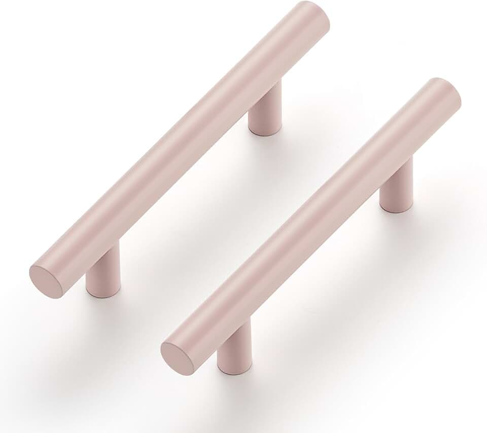 Ravinte Cabinet Handles,5" Length,3" Hole Center,Pink,3 Pack