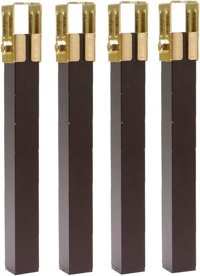 Amig - 4er-Set Bettfüße - Quadratisch aus Stahl - Schwarz - Hohe Belastbarkeit - Feste Bettfüße ohne Rollen - 270 x 30 x 30 mm