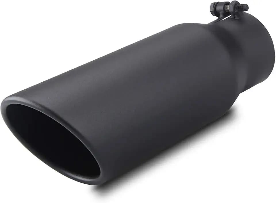LCGP 3" Inlet Black Exhaust Tip,3" x 4" x 12" Universal Bolt On Stainless Steel Diesel Exhaust Tailpipe Tip