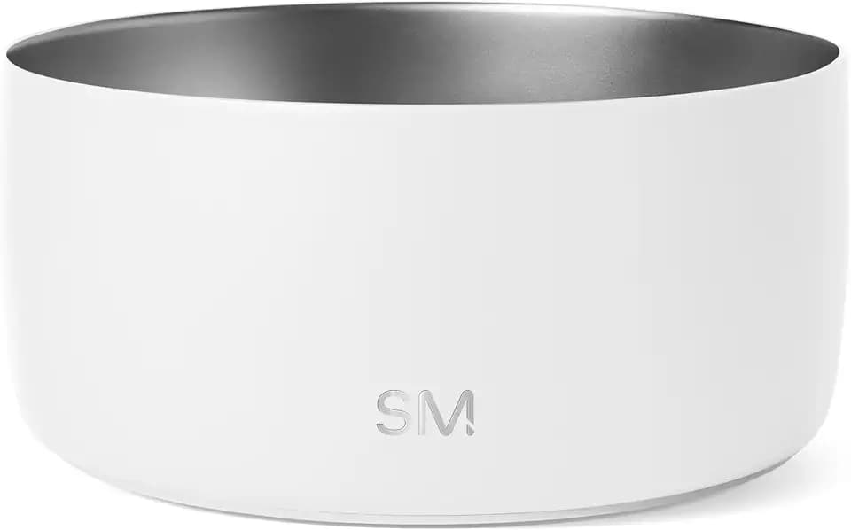 Simple Modern Dog Bowls & Cat Bowls | Large (8 Cups) | White