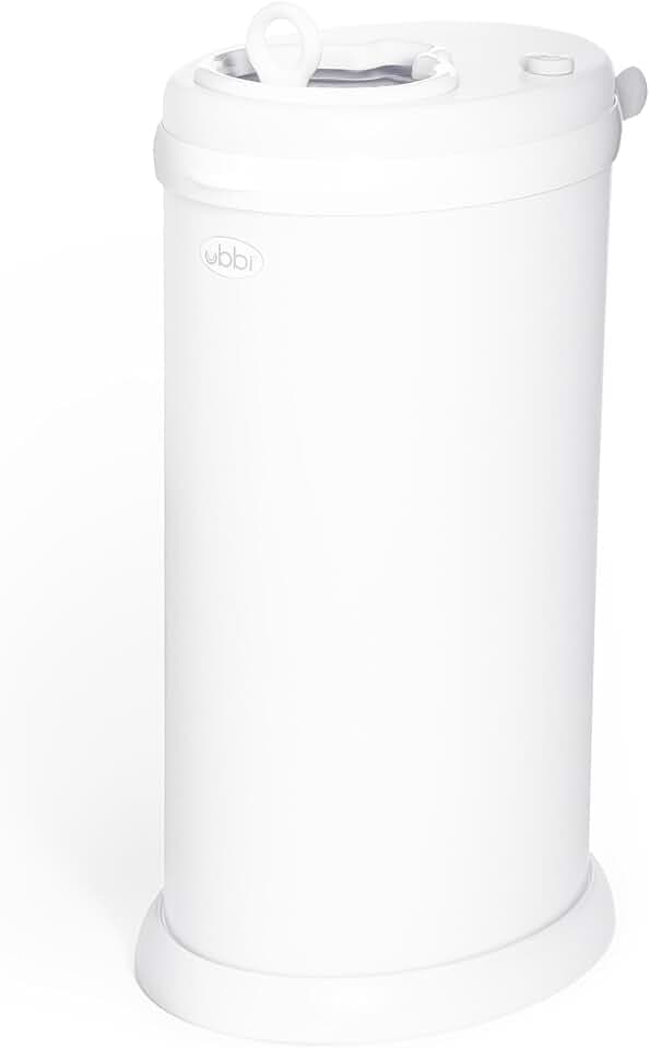 Ubbi Stainless Steel Diaper Pail, No Special Bags, Odor-Locking, White
