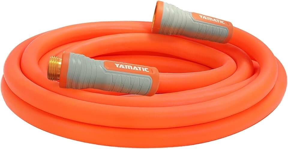 YAMATIC Flexible Garden Hose 5/8" x 15ft, 360° Swivel Handle, Burst 600 PSI