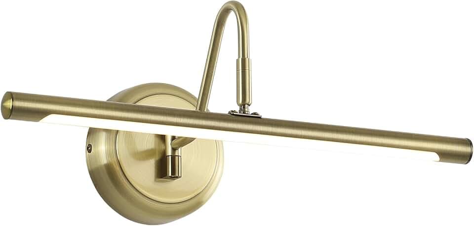 JOOSENLUX Modern LED Picture Lights Fixtures,Art Decor Metal Artwork Mini Accent Spotlights 16.54" Inch,7W(45W Eqv.),Natural White 3000K,Hardwire Swing Arm, Antique Bronze Finish