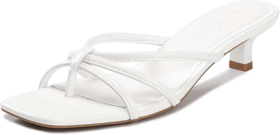 Athlefit Kitten Heels for Women Flip Flop Thong Heeled Sandals