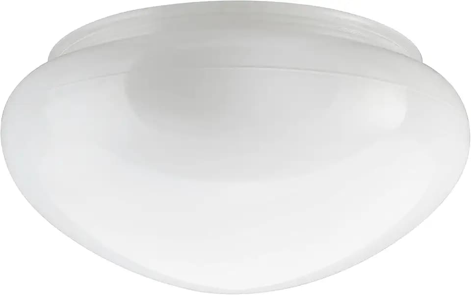 Aspen Creative 23607-01, 9" White Opal Mushroom Glass Shade For Ceiling Fixture, 9" Dia x 4-1/2" H/Fitter 7-1/2"