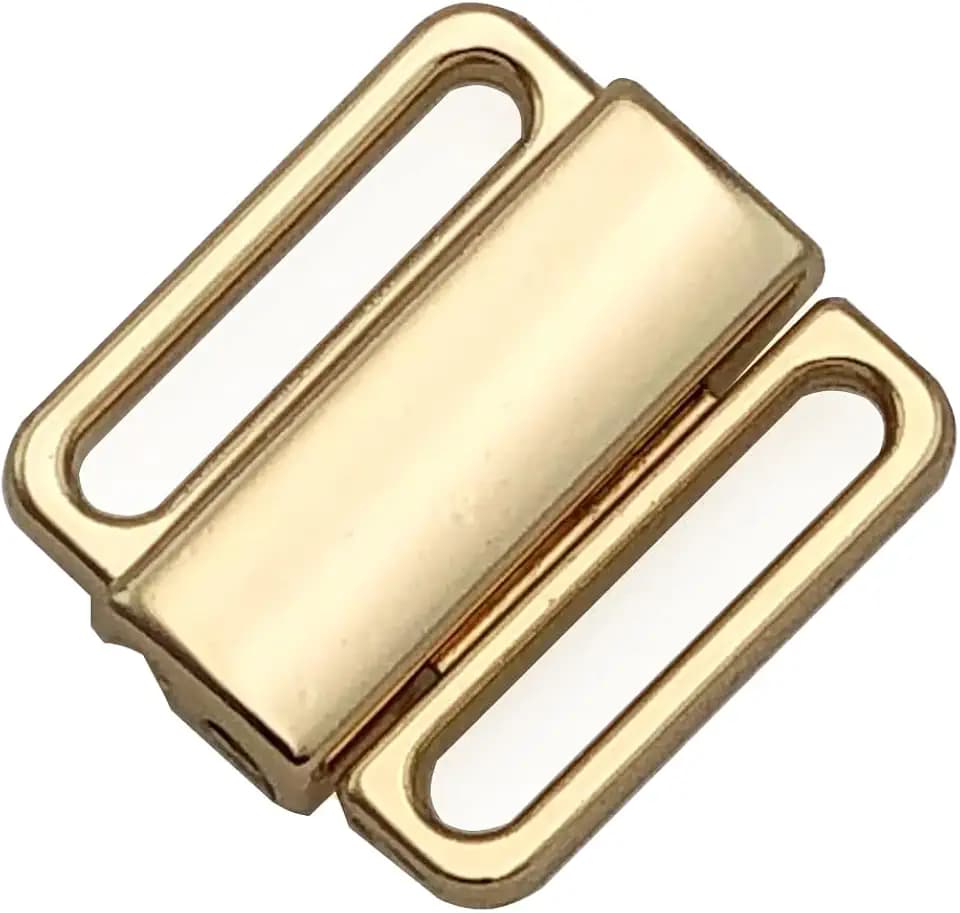 VEVESI 10 Sets 12mm Metal Bra Clasp Sewing Lingerie Front Closure Replacement Part (Light Gold 1/2")