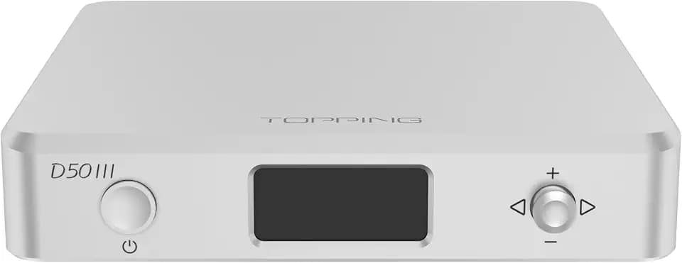 TOTAUDIO Topping D50 III DAC mit Dual-Chip ES9039Q2MIII, XMOS XU-316, Qualcomm QCC5125, DSD512, USB-C (Silber)