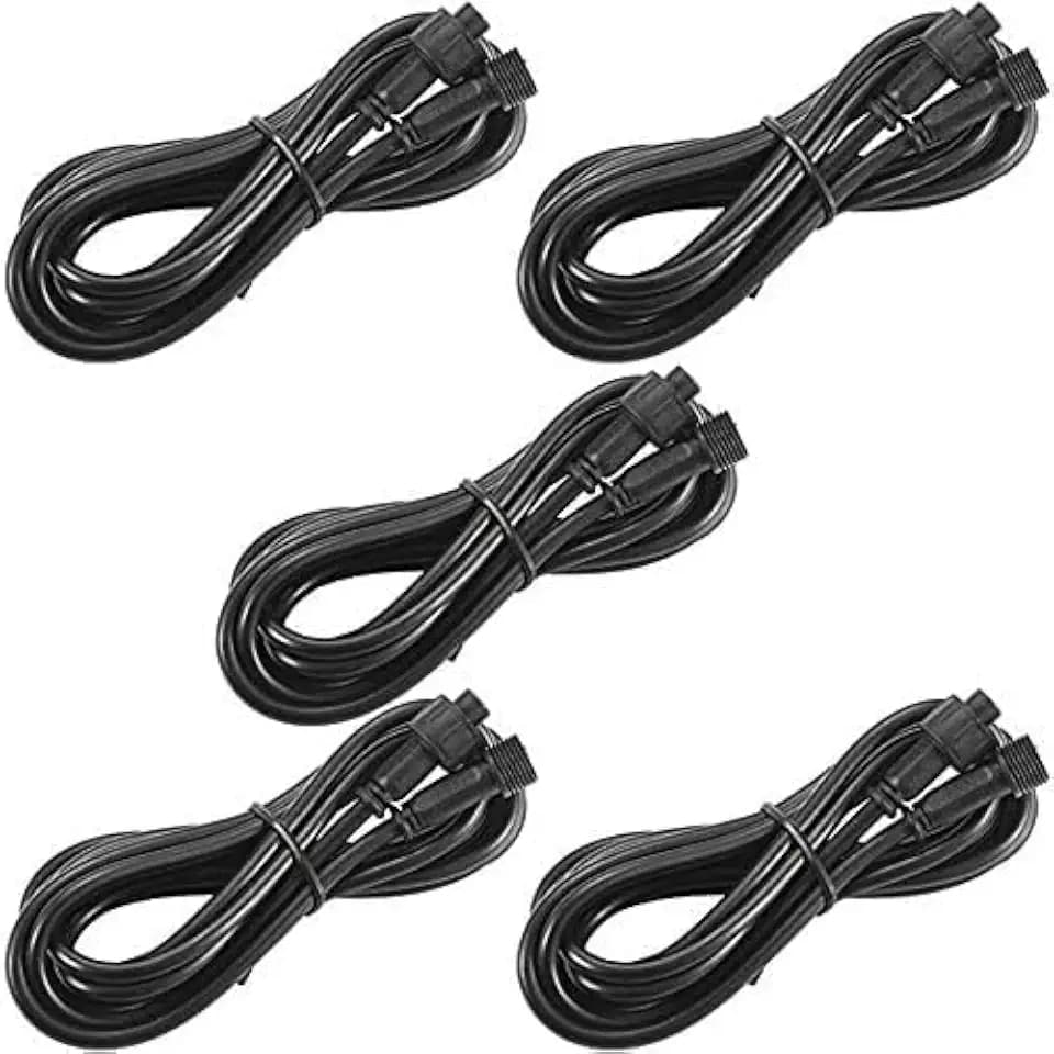 /GEYUEYA 5pcs 2 PIN 2M Verlängerungskabel für Warmweiß Terrassenbeleuchtung,Extender für Kabel für Warmweiß LED Bodeneinbauleuchten,IP67 wasserdicht