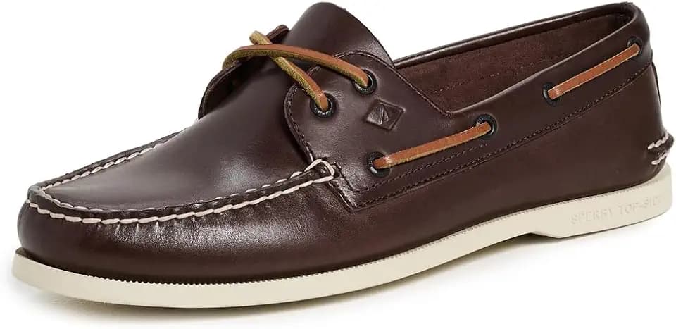 Sperry Men's Authentic Original 2-Eye Leather Boat Shoe, Dark Brown, 12
