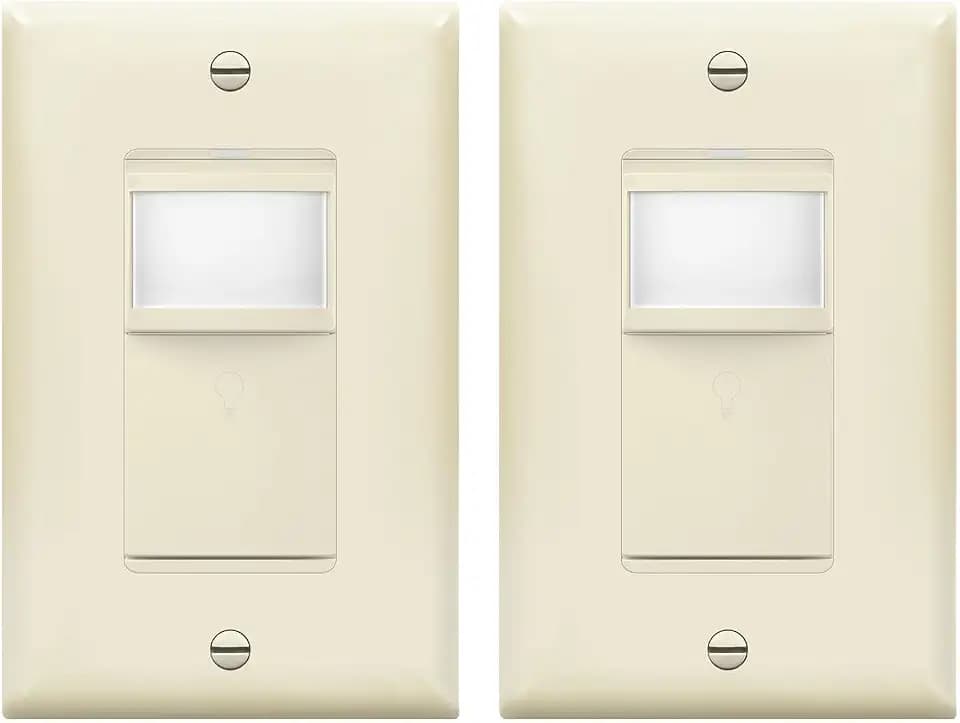 LIDER Motion Sensor Switch with Wall Plate, PIR Sensor Switch, 60Hz, 2-Pack