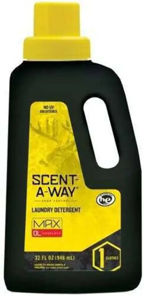 Hunters Specialties Scent-A-Way MAX Odorless Laundry Detergent | Scent Eliminator Unscented Formula for Hunting Gear - 32 OZ Bottle