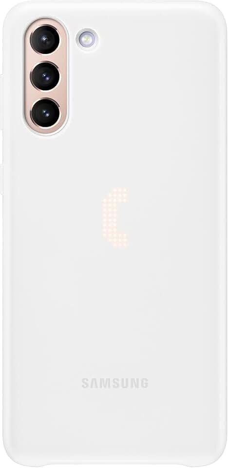Samsung LED Smartphone Cover EF-KG996 für Galaxy S21+ 5G, LED-Benachrichtigungen, Lichteffekte, Schutz Case, Weiß