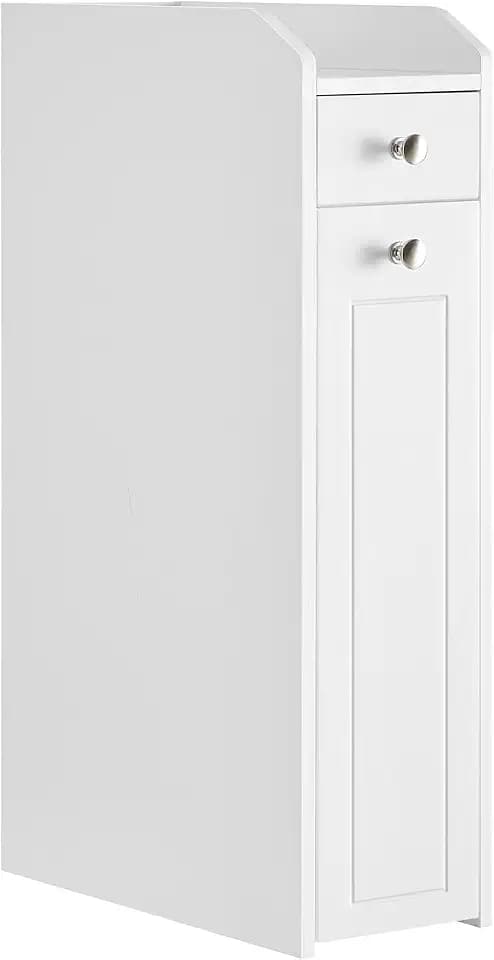 VASAGLE Small Bathroom Storage Cabinet, with Slide Out Drawers，Cloud White