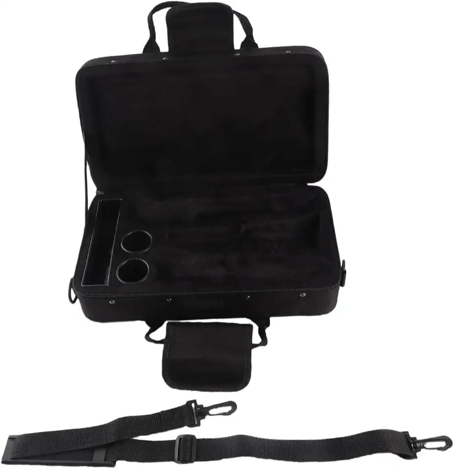 LiebeWH Klarinetten Tasche Schwarz Schaum Gepolstertes Verdicktes Oxford-Tuch Sotrage Bag Orchester Klarinetten Etui mit Innenraum Noten Fach und Zubehör Fächer für Klarinette