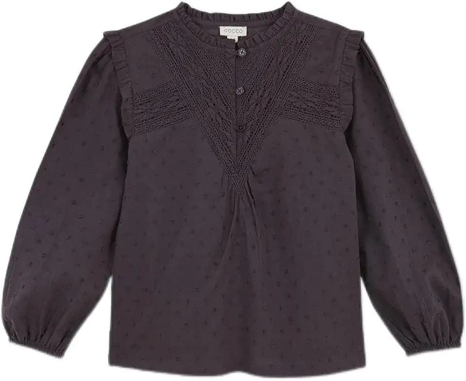 Gocco Mädchen Plumeti Spitze Bluse