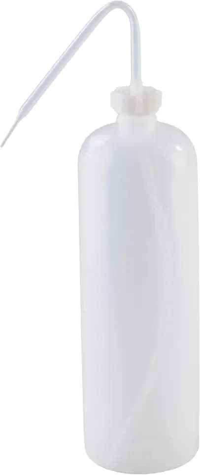 hünersdorff Spritzflasche 1000ml, LD-PE, lebensmittelgeeignet, für besonders feine Dosierung, mit stabilem Spritzrohr, für Küche, Labor oder Hobby, transparent, Natur