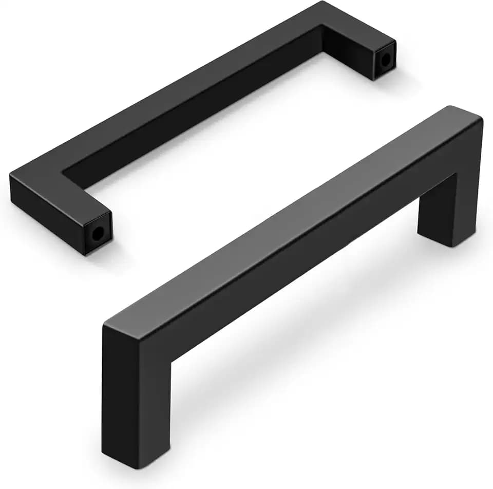 Vortix 15 Stück Möbelgriffe Schwarz Edelstahl Matt Schrankgriffe[ 160 mm Lochabstand ] Modernes Design Griffe für Küchenschränke,Badezimmerschränke&Schubladen ([160MM] -15 Stück)