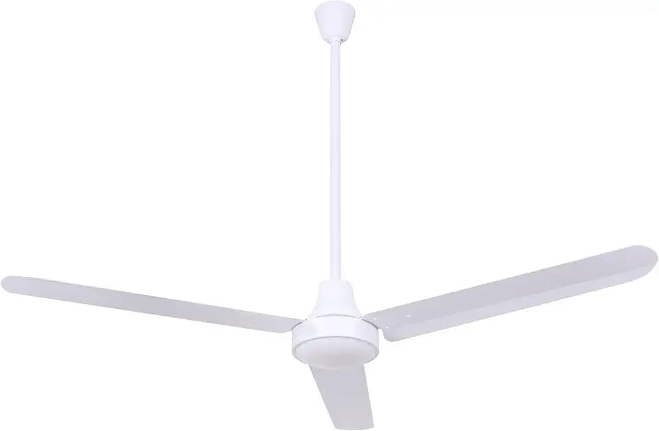 Canarm 56" White Industrial Ceiling Fan with 36" Downrod – High-Performance DC Motor – Wall Control – Ideal for Warehouses, Gyms & Large Spaces