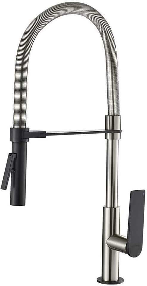 GRIFEMA LYON-G14001A | Experte Küchenarmatur - Wasserhahn Küche mit Flexibler Auslauf, Brause mit 2 Strahlarten | Semi-Profi-Einhandmischer, G3/8'' Anschlüsse, Universalschwenker, Gebürstetes