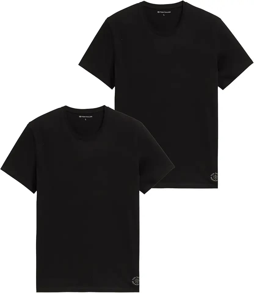 Tom Tailor Herren Doppelpack Crewneck T-Shirt