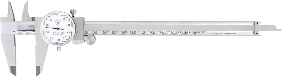 PEC Dial Caliper 0-200mm, Stainless Steel Precision Measuring Tool