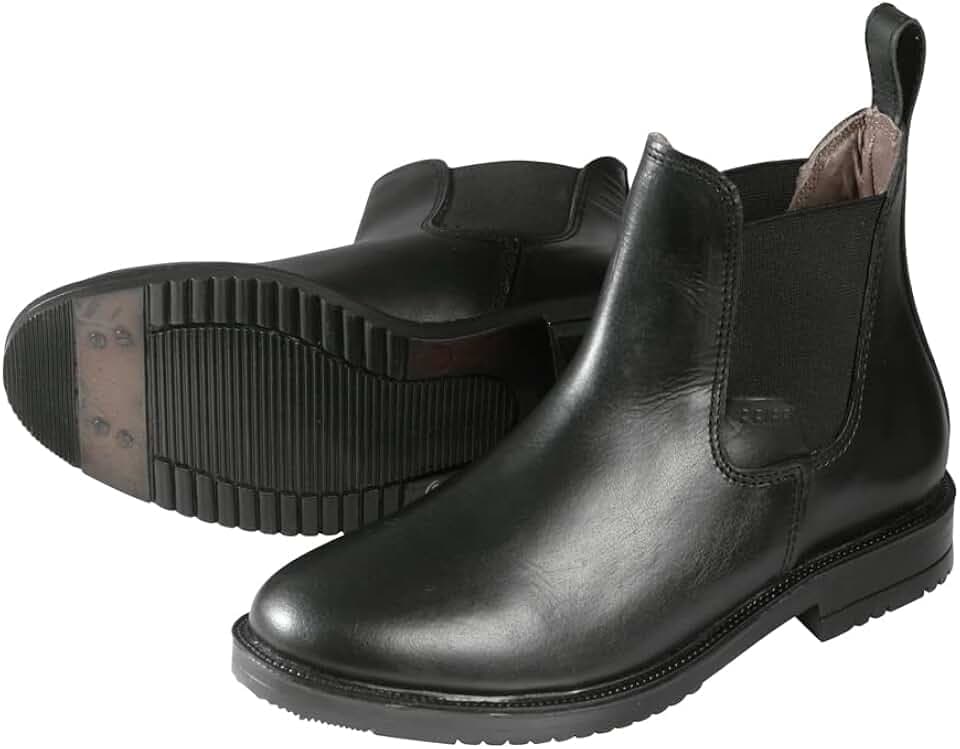 PFIFF 011499 Echtleder Jodhpurstiefelette Reitstiefelette Stiefelette Unisex, schwarz, Größe 35-45