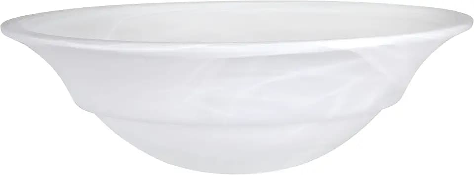 Aspen Creative 23502-01A Etched Alabaster Traditional Style Replacement Glass Shade for Medium Base Socket Torchiere Lamp, Swag Lamp and Pendant, 15" Diameter x 5" High, 1 Pack