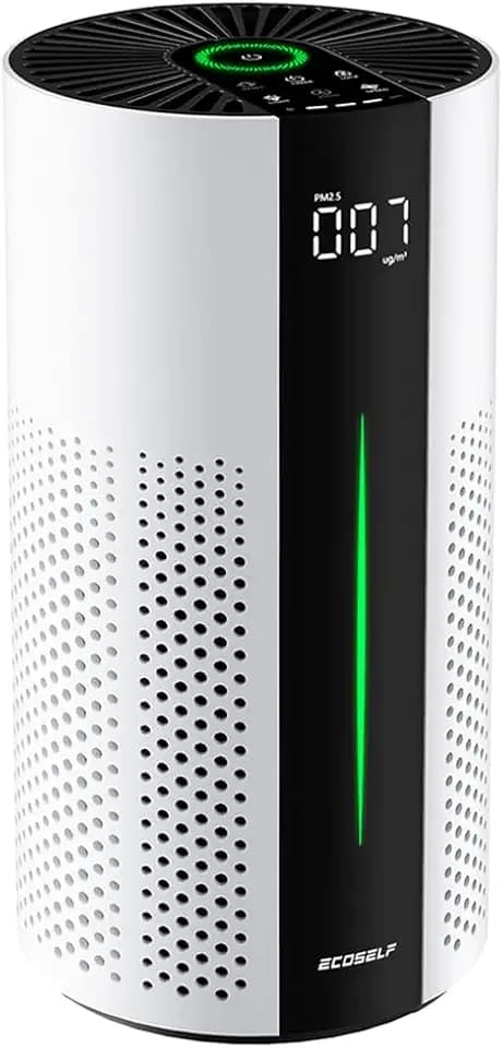 ECOSELF Air Purifiers for Home, HEPA Air Purifier Air Purifiers for Bedroom with 360° Air Intake, PM2.5 Display, Smart Auto & 20 dB S
