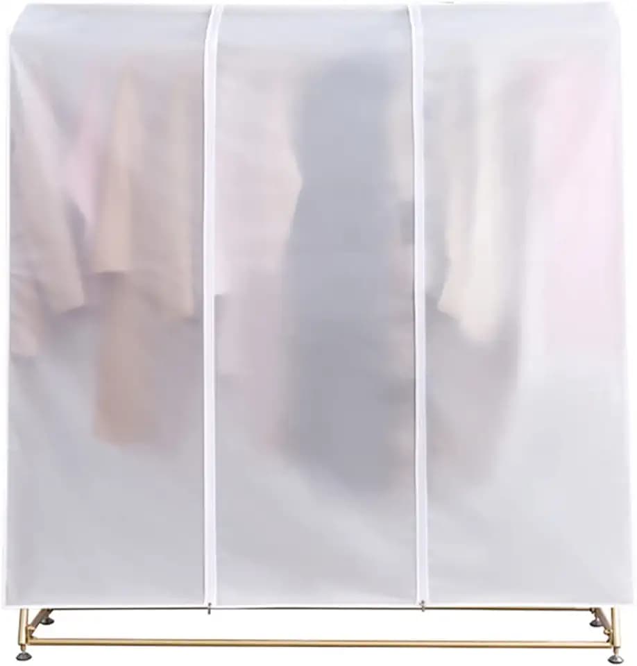 Anjing Kleiderständer Schutzhülle 120x50x150cm | Premium PEVA Kleidersack dick, Transluzent & staubdicht | Reißverschluss Kleiderschutz
