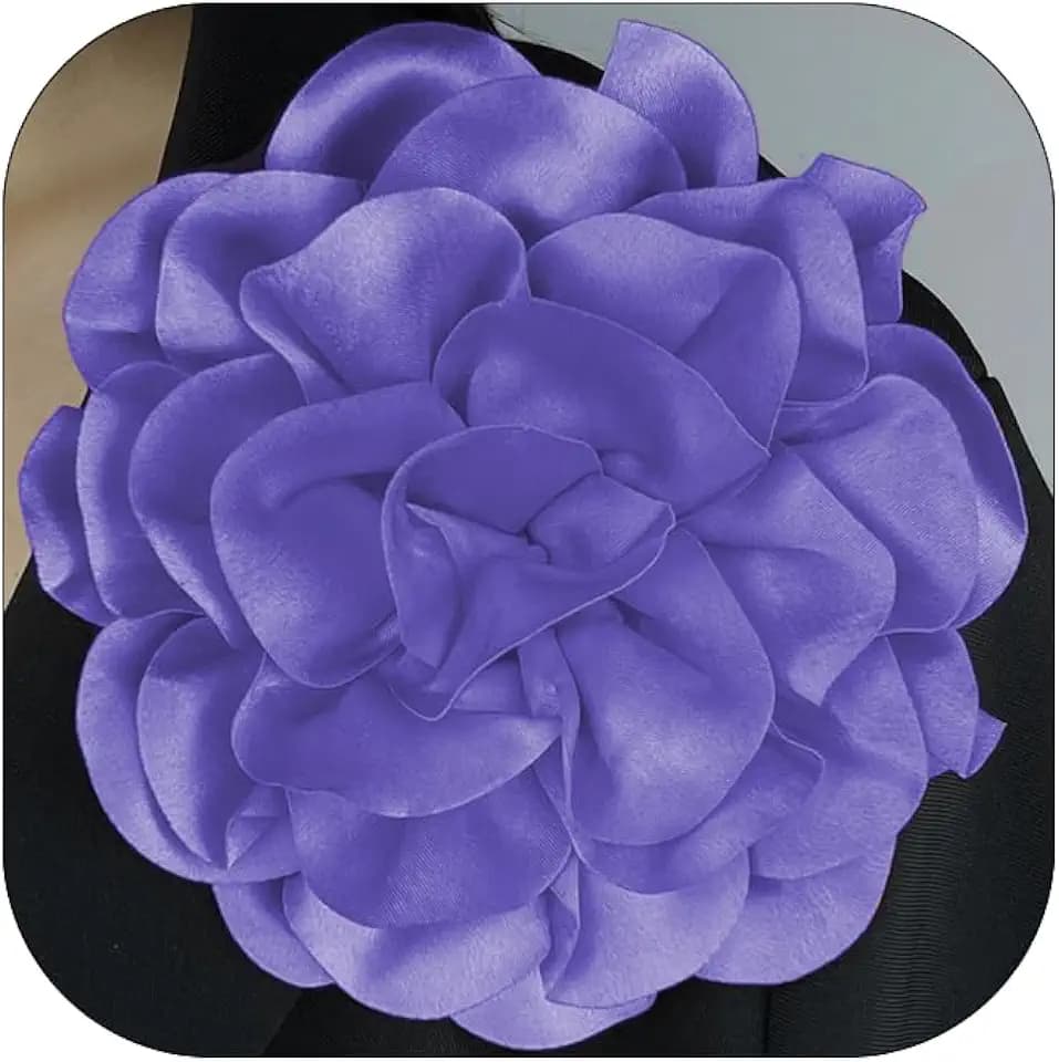 20cm/7.87INDainty Satin Fabric Rose Flower Brooches Elegant Camellia Flower Large Brooch Lapel Pins Wedding Party Dance Banquet for Women Dress Suit Ceremony Clothes Accessories Jewelry