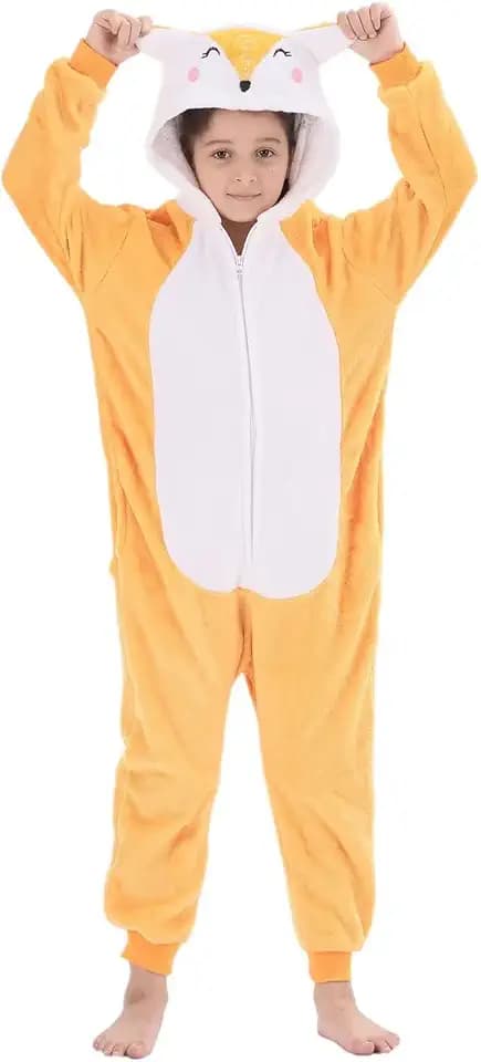 Animal Onesie Costumes for Kids Flannel Onesie Cosplay for Boys Girls Halloween Warm Plush One Piece